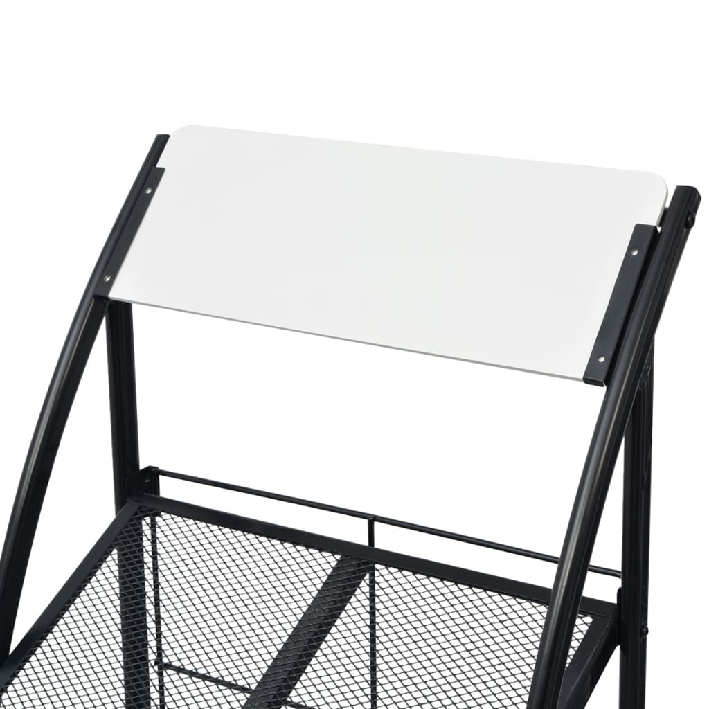Tidningsställ 47X40X134 Cm Svart Och Vit A4
