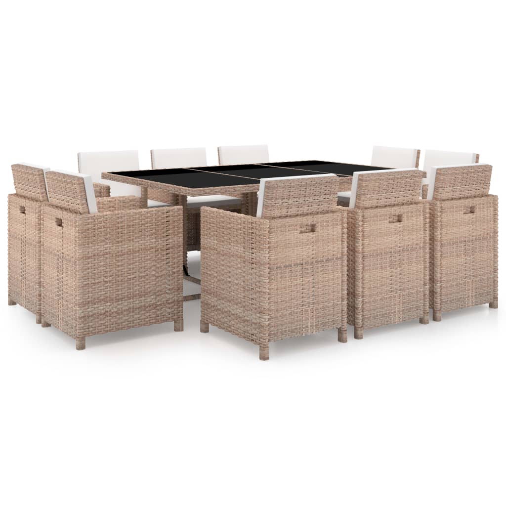 Matgrupp För Trädgården Med Dynor 9 Delar Konstrotting