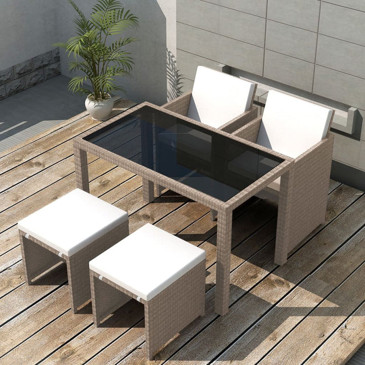 Matgrupp För Trädgården Med Dynor 13 Delar Konstrotting Beige