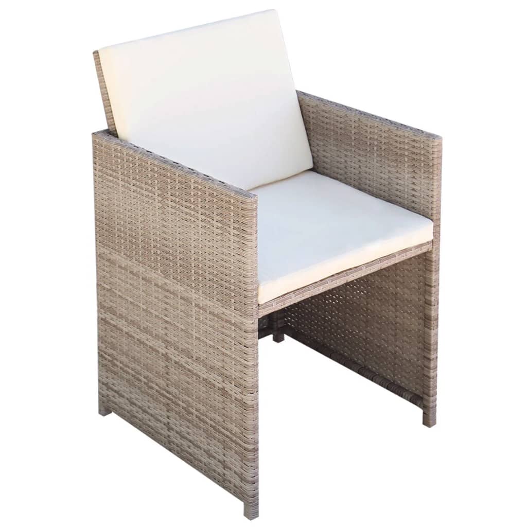 Matgrupp För Trädgården Med Dynor 13 Delar Konstrotting Beige