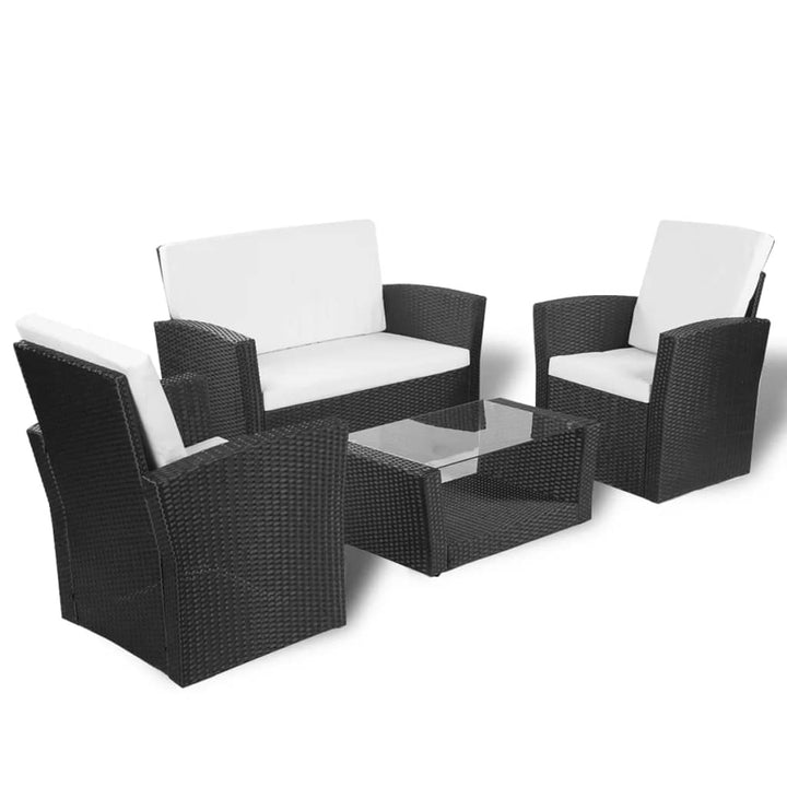 Loungegrupp För Trädgården Med Dynor 4 Delar Konstrotting