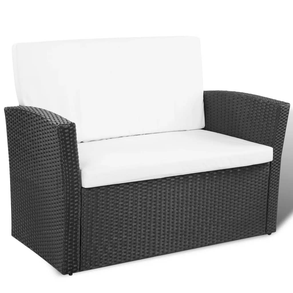Loungegrupp För Trädgården Med Dynor 4 Delar Konstrotting