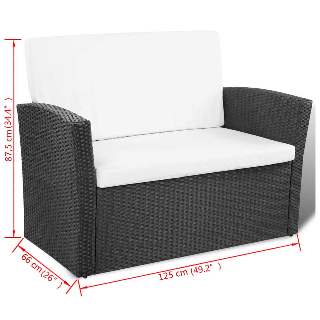Loungegrupp För Trädgården Med Dynor 4 Delar Konstrotting