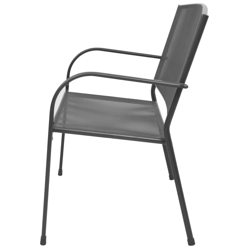 Trädgårdsbänk 108 Cm Stål Och Nät Antracit