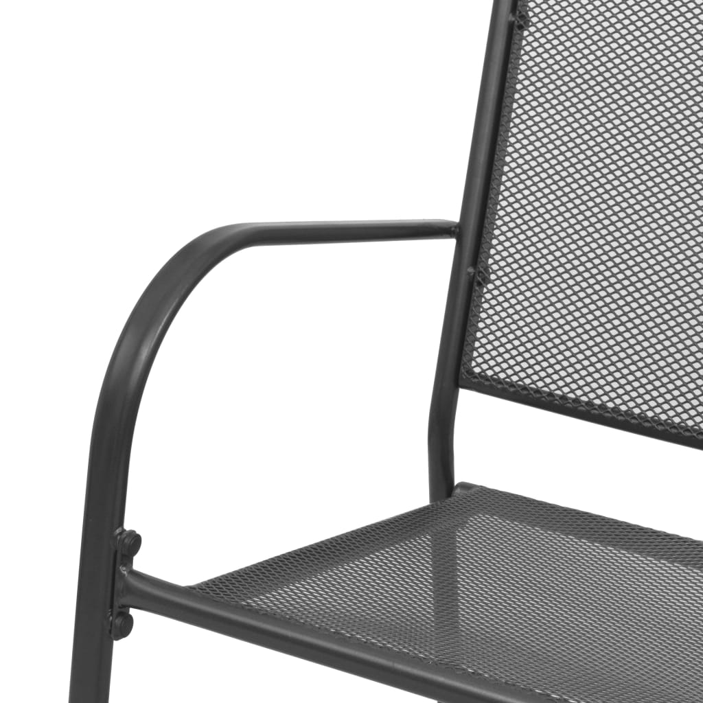 Trädgårdsbänk 108 Cm Stål Och Nät Antracit