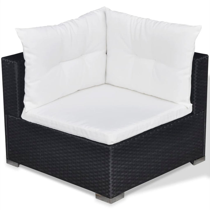 Loungegrupp Med Dynor 5 Delar Konstrotting Svart