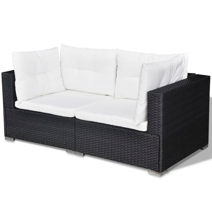 Loungegrupp Med Dynor 5 Delar Konstrotting Svart