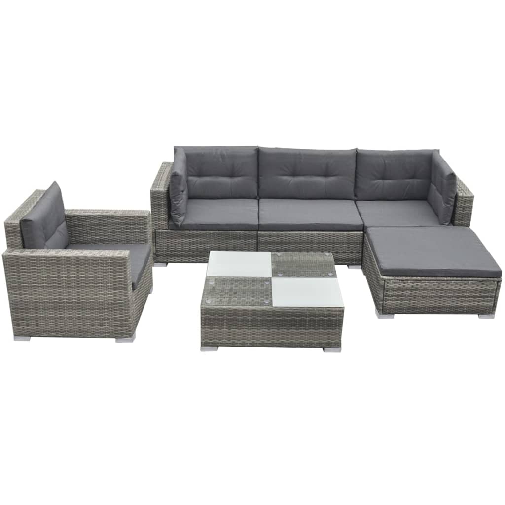 Loungegrupp Med Dynor 6 Delar Konstrotting
