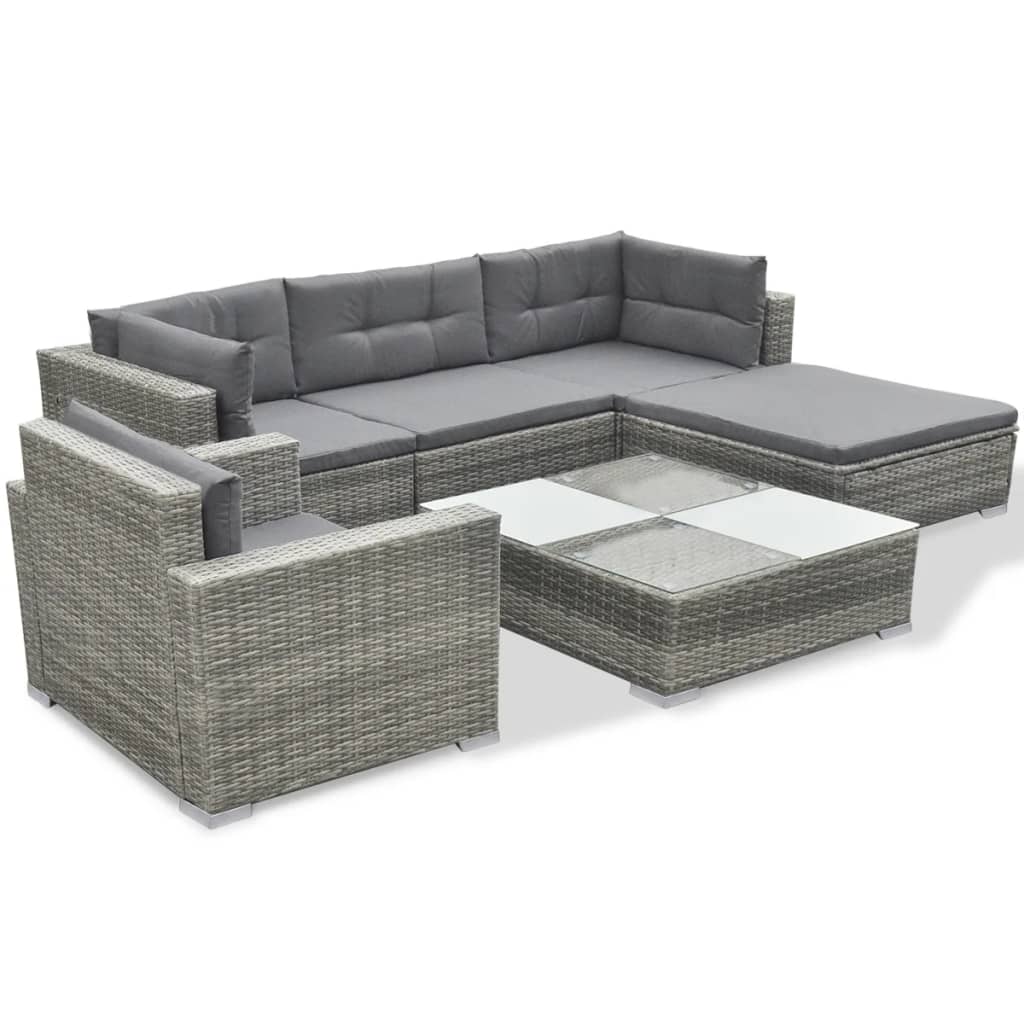 Loungegrupp Med Dynor 6 Delar Konstrotting