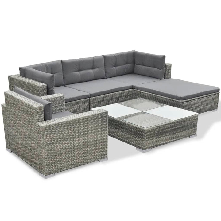 Loungegrupp Med Dynor 6 Delar Konstrotting