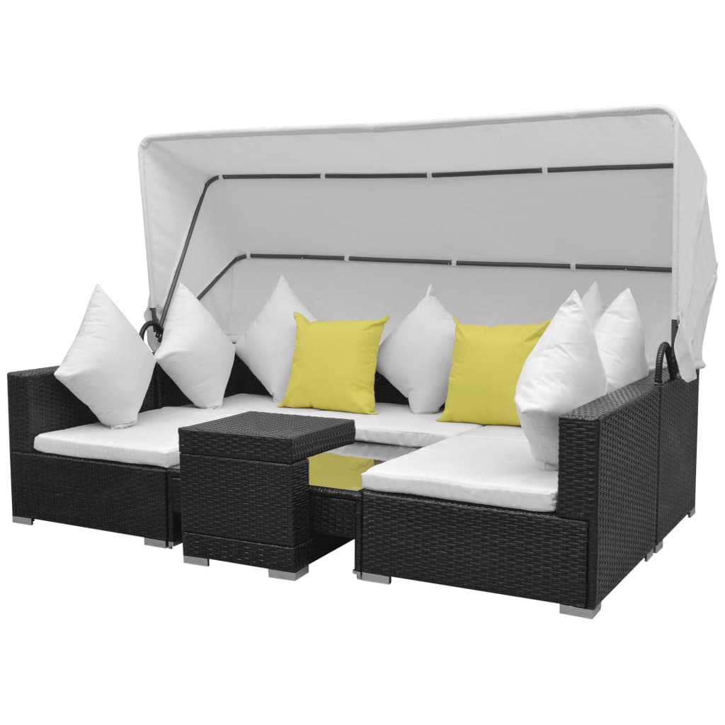 Loungegrupp Med Soltak 7 Delar Konstrotting