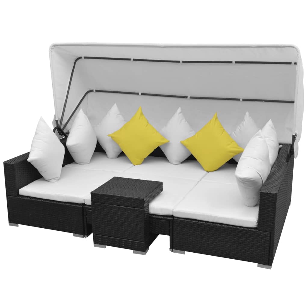 Loungegrupp Med Soltak 7 Delar Konstrotting