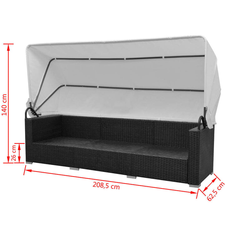 Loungegrupp Med Soltak 7 Delar Konstrotting