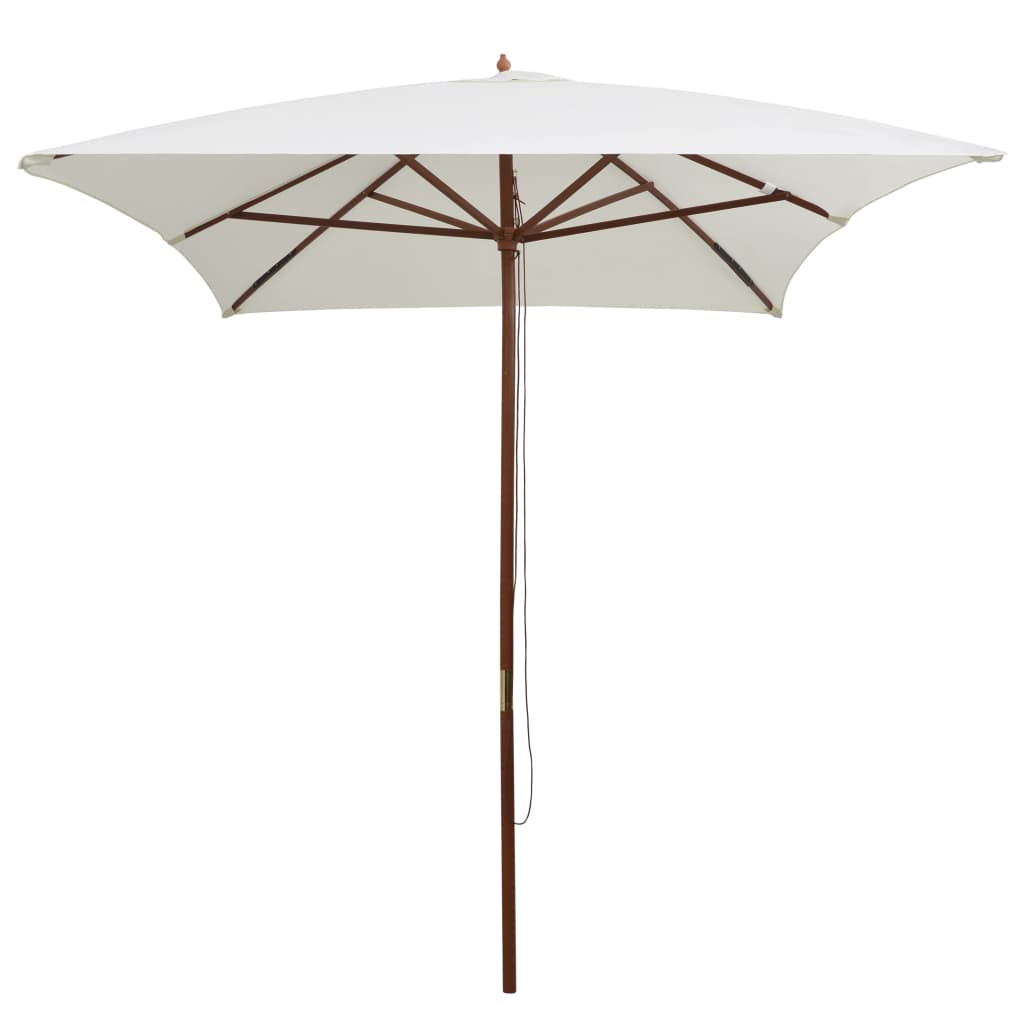 Parasoll 200X300 Cm Trästång Gräddvit