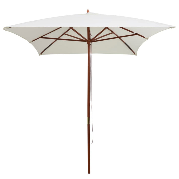 Parasoll 200X300 Cm Trästång Gräddvit