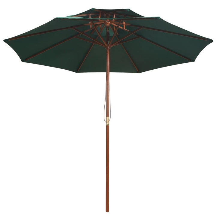 Parasoll Med Två Nivåer 270X270 Cm Trästång