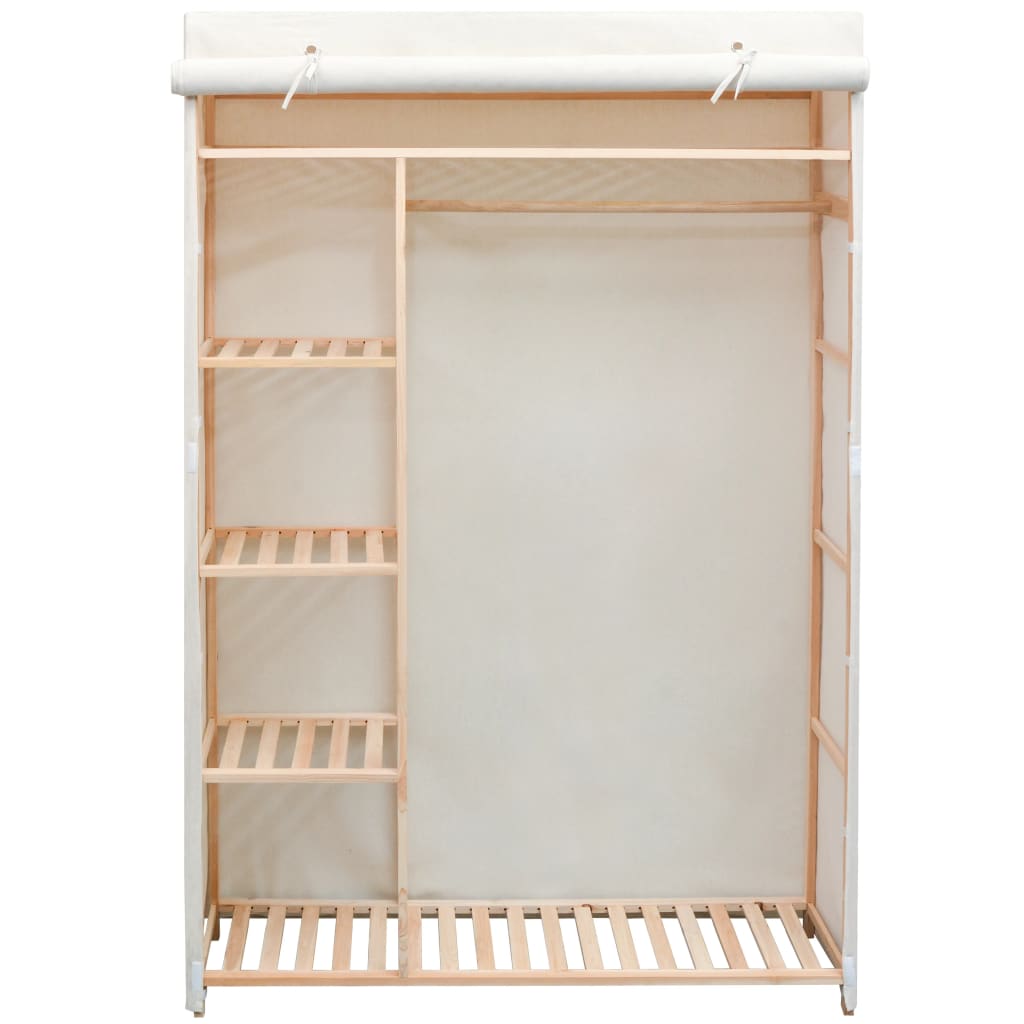 Garderob I Tyg Och Furu 110X40X170 Cm