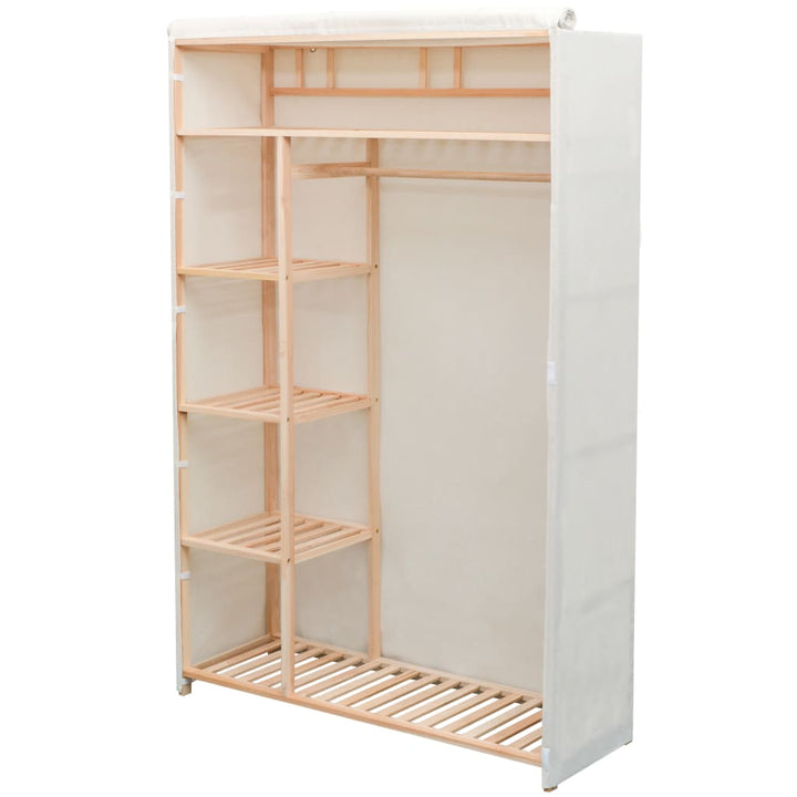 Garderob I Tyg Och Furu 110X40X170 Cm