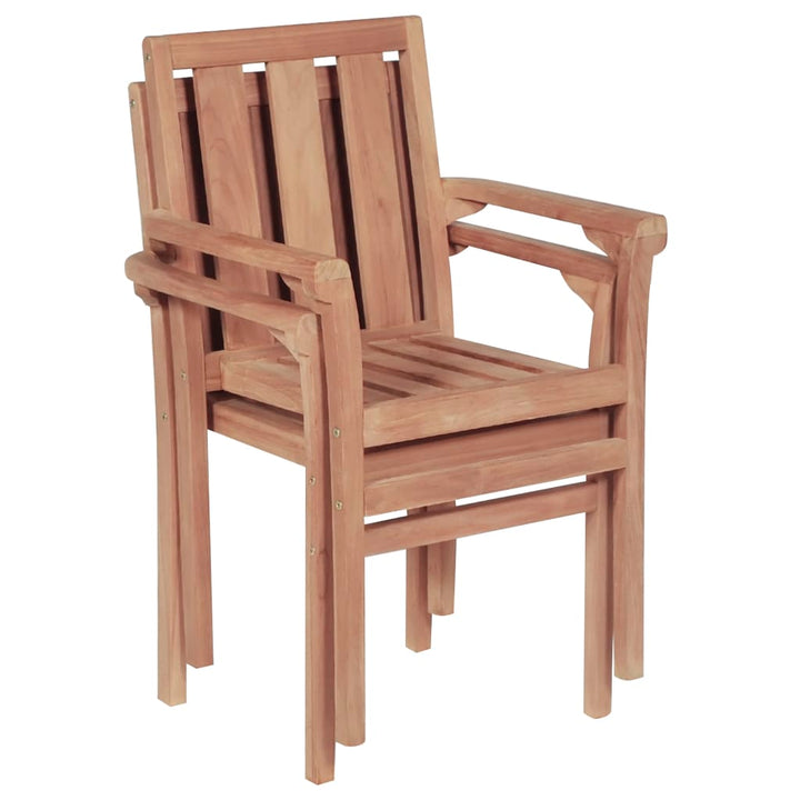 Stapelbara Trädgårdsstolar 2 St Massiv Teak
