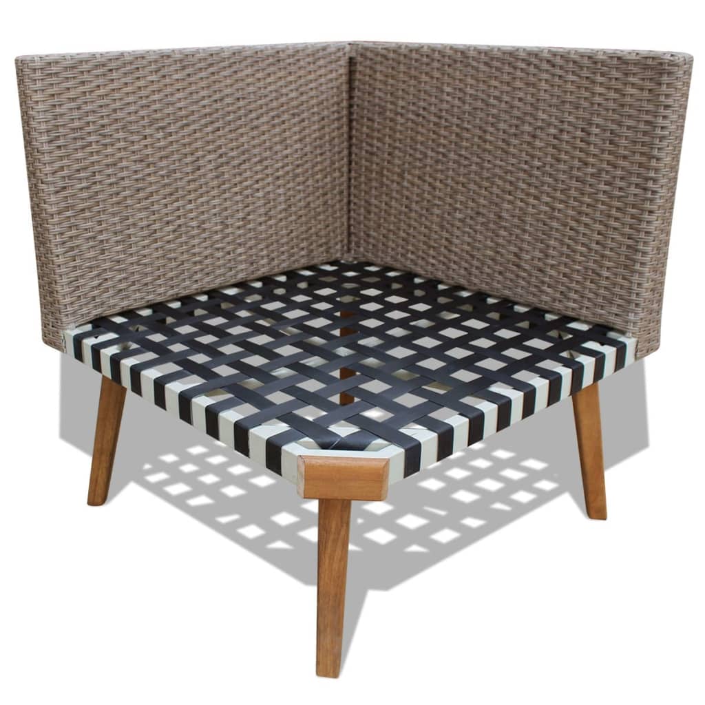 Loungegrupp För Trädgården Med Dynor 4 Delar Konstrotting Grå