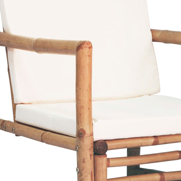 Loungegrupp För Trädgården Med Dynor 4 Delar Bambu