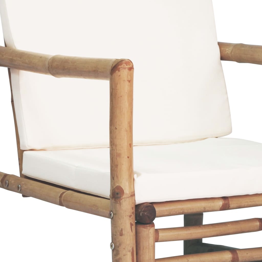 Loungegrupp För Trädgården Med Dynor 4 Delar Bambu
