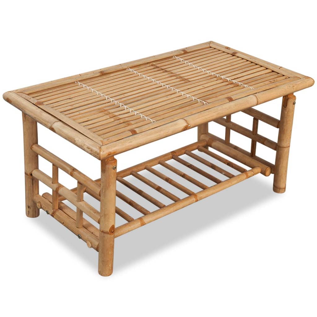 Loungegrupp För Trädgården Med Dynor 4 Delar Bambu