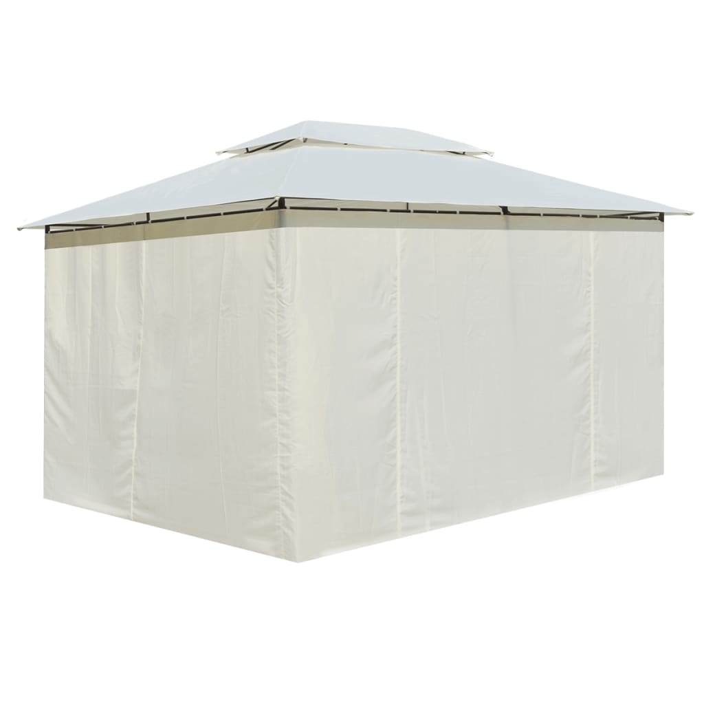 Paviljong Med Draperier 4X3 M Vit