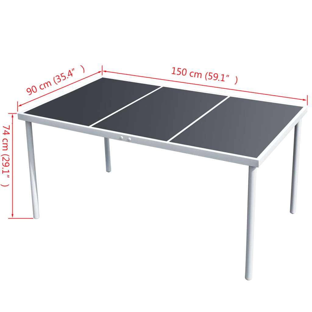 Trädgårdsbord 150X90X74 Cm Svart Stål