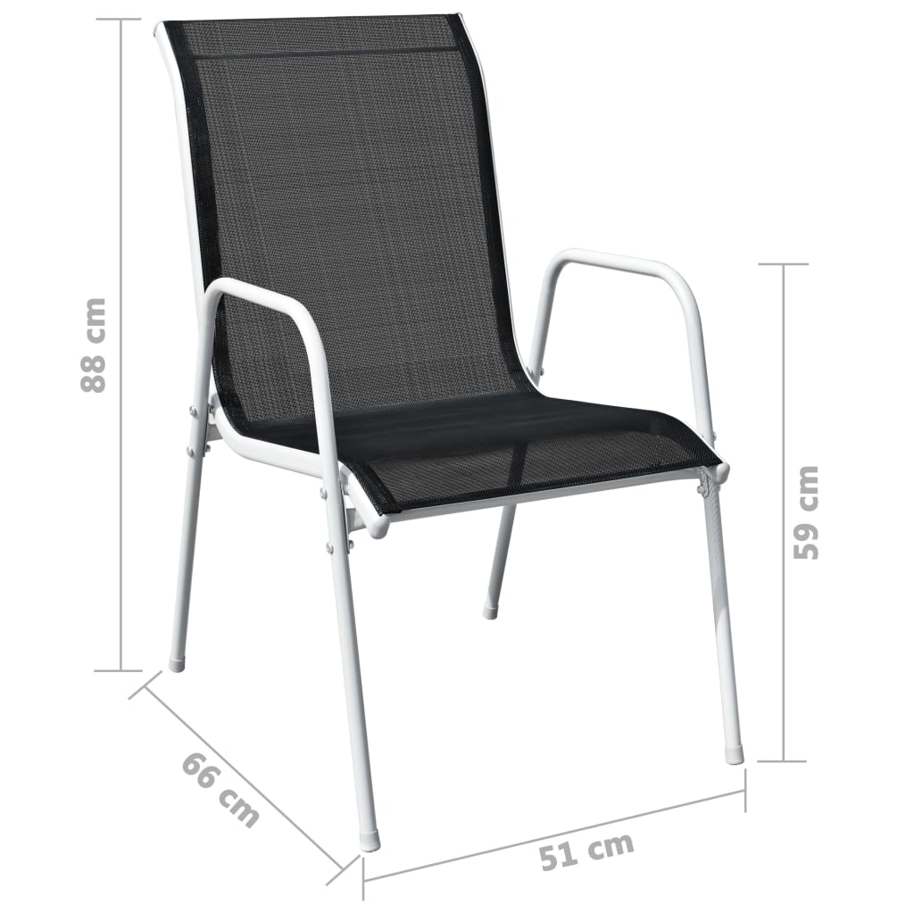Caféset 3 Delar Stål Svart