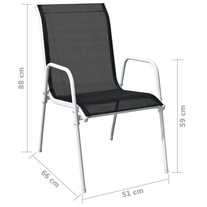 Caféset 3 Delar Stål Svart