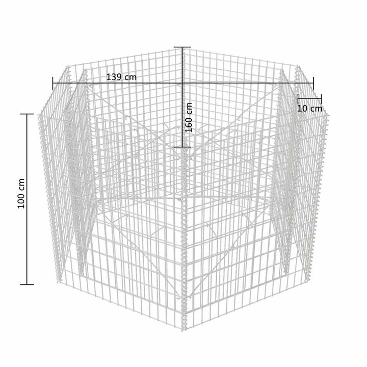 Hexagonal Planteringsgabion Upphöjd