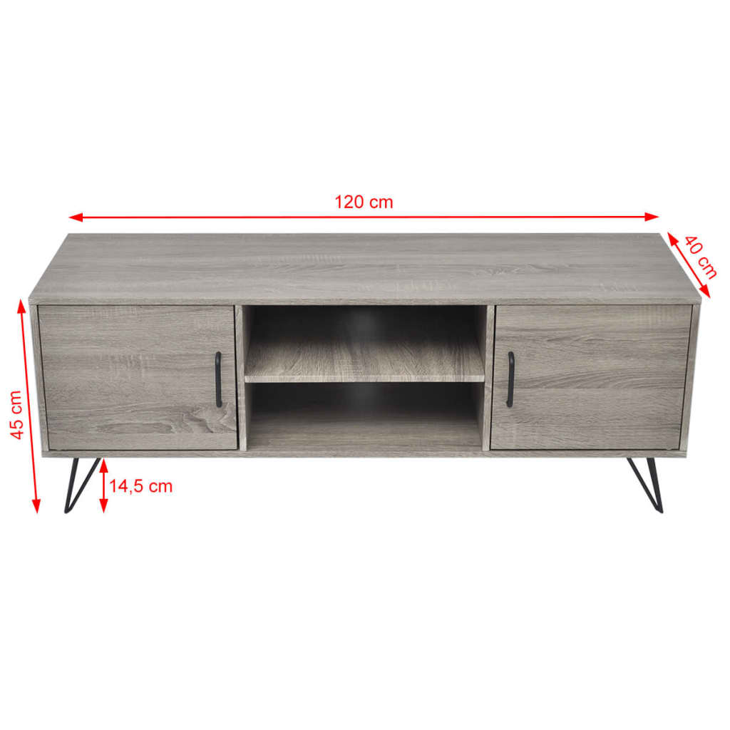 Tv-Bänk 120X40X45 Cm Grå