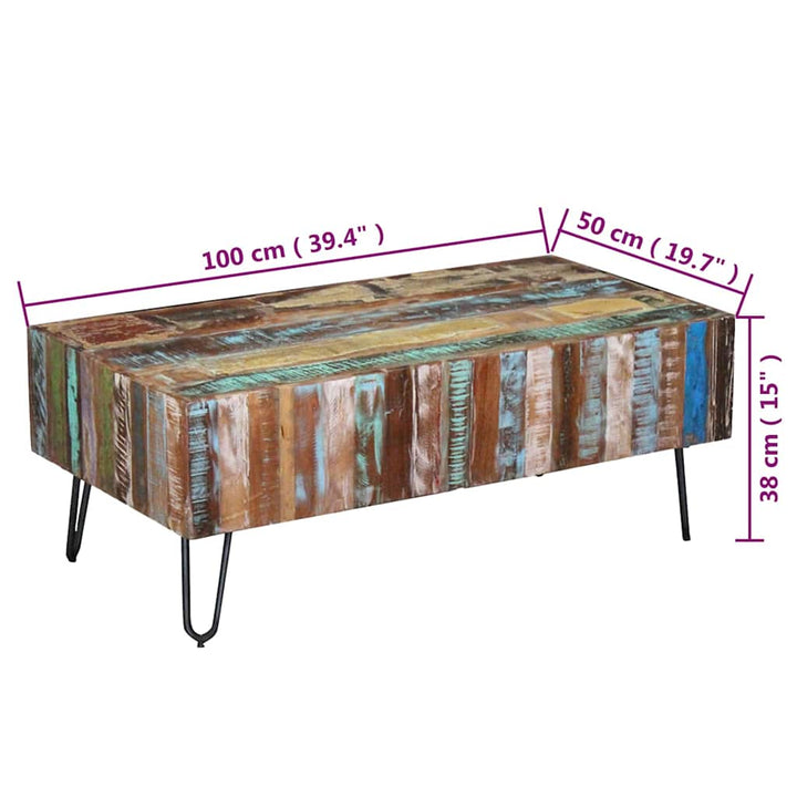 Soffbord Massivt Återvunnet Trä 100X50X38 Cm