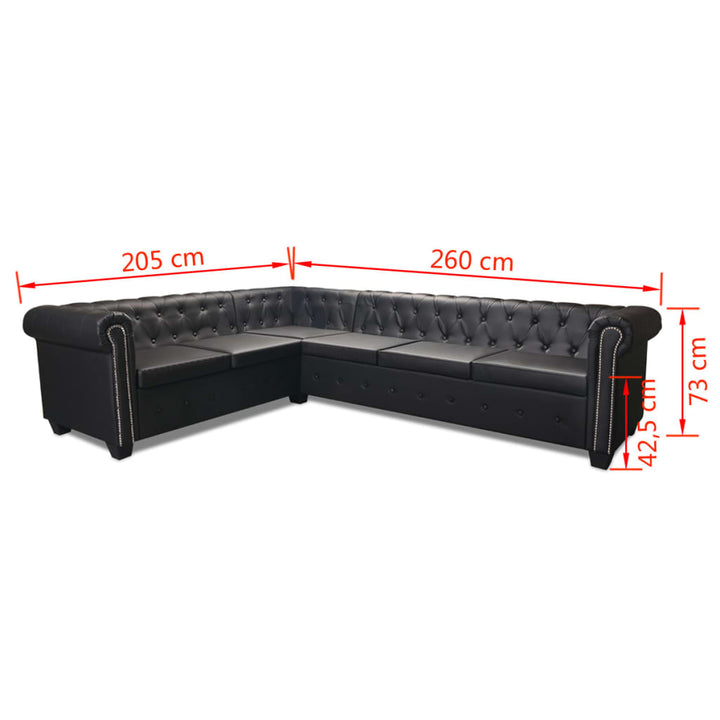 Chesterfield Hörnsoffa Konstläder