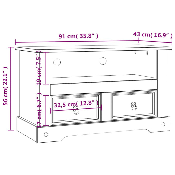 Tv-Bänk Mexikansk Coronastil Furu 91X43X56 Cm