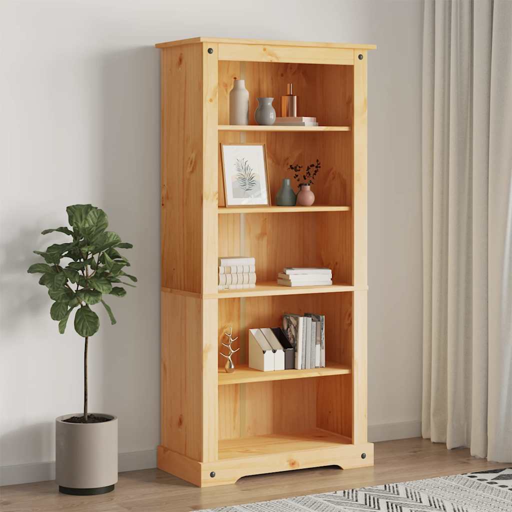 Bokhylla I Mexikansk Coronastil Med 5 Hyllor Furu 80X40X