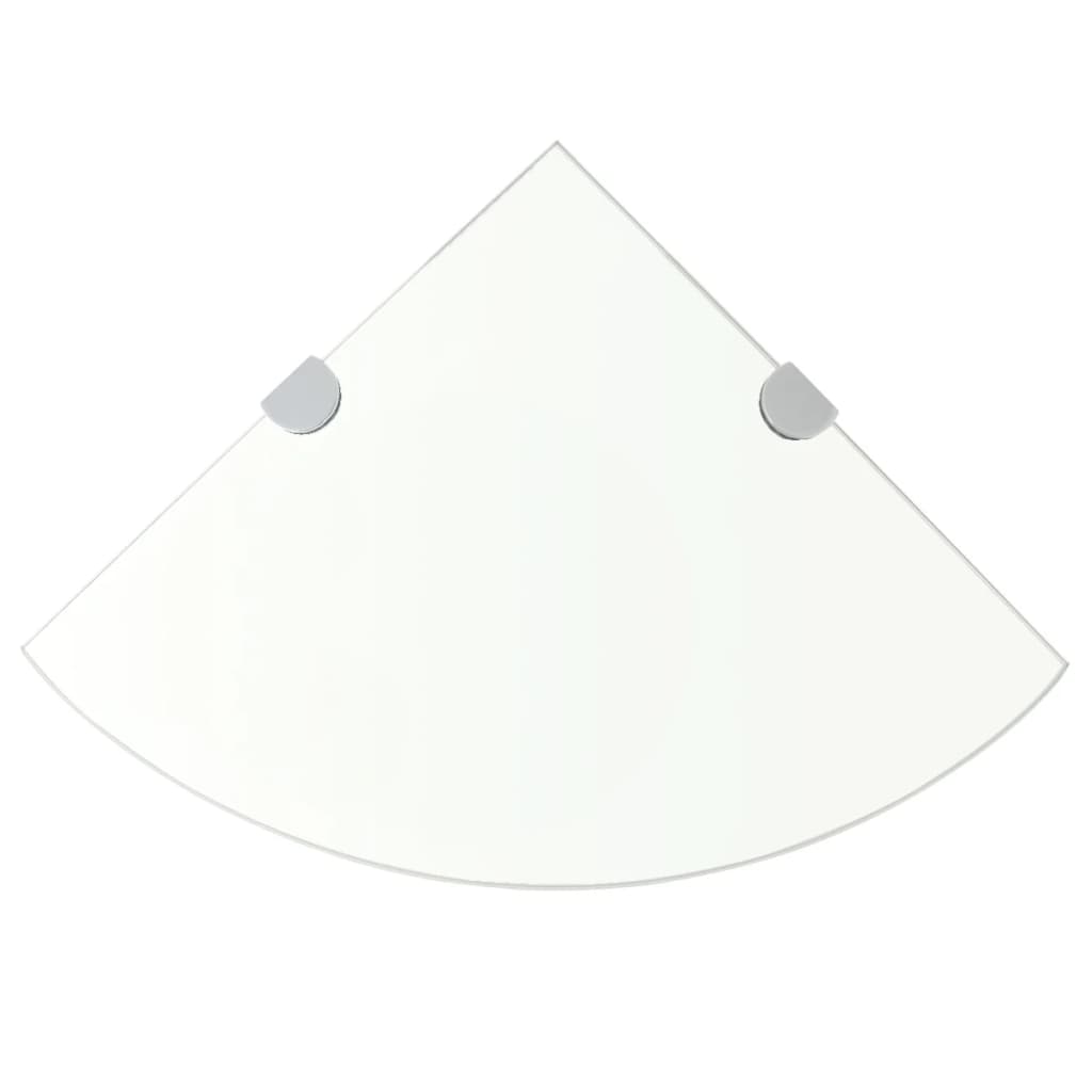 Hörnhyllor 2 St Kromade Hyllkonsoler Glas Genomskinlig