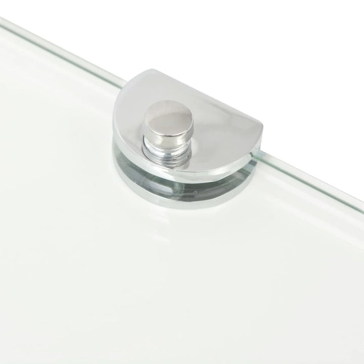 Hörnhylla Glas Med Förkromade Hyllkonsoler Genomskinlig 45X45Cm