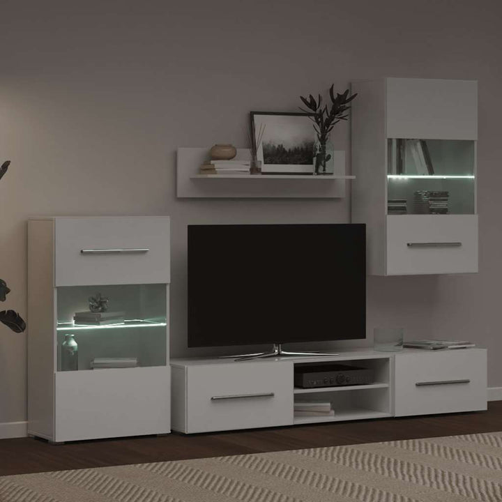 Tv-Möbel Med Rinskåp Och Led 5 Delar