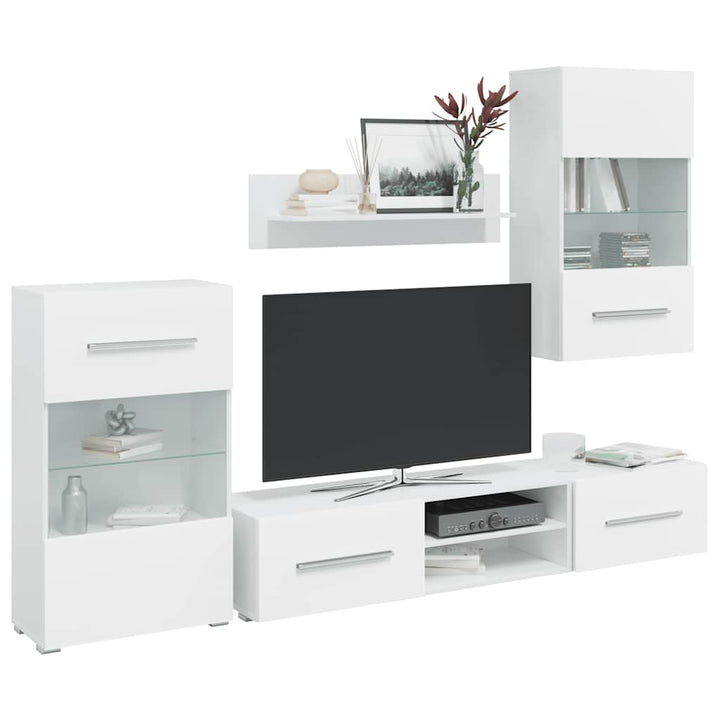 Tv-Möbel Med Rinskåp Och Led 5 Delar