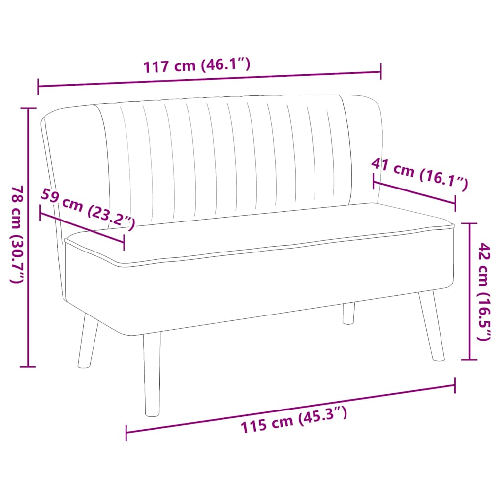 Soffa 117X55,5X77 Cm Tyg