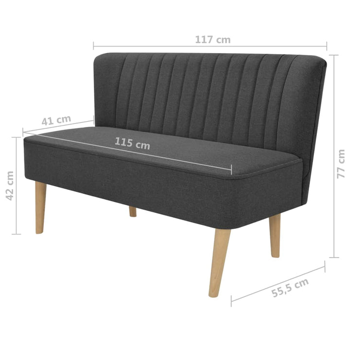 Soffa Tyg 117X55,5X77 Cm Mörkgrå