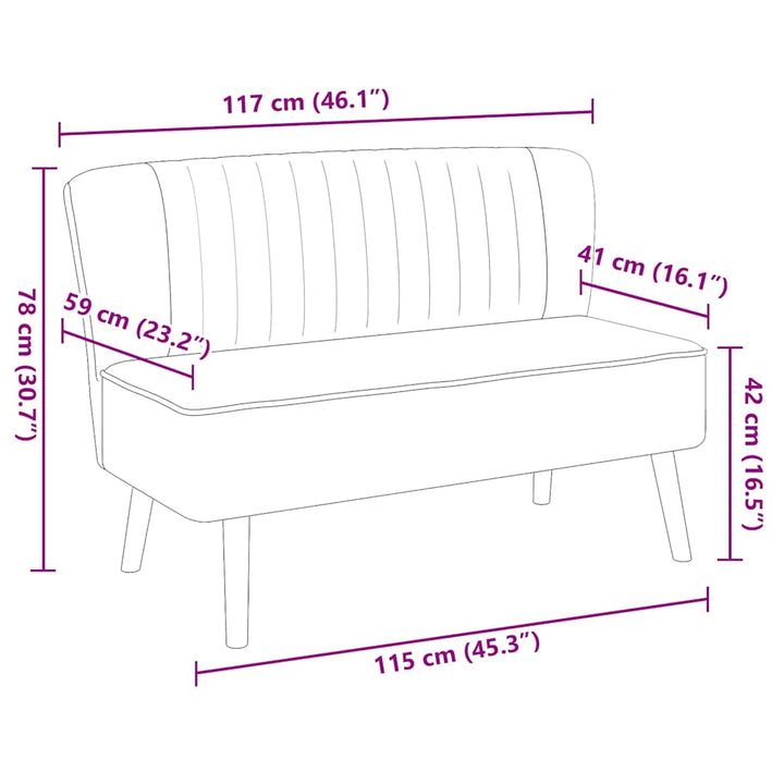 Soffa Tyg 117X55,5X77 Cm Mörkgrå