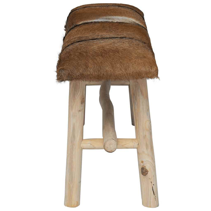 Bänk Getskinnsläder Teak