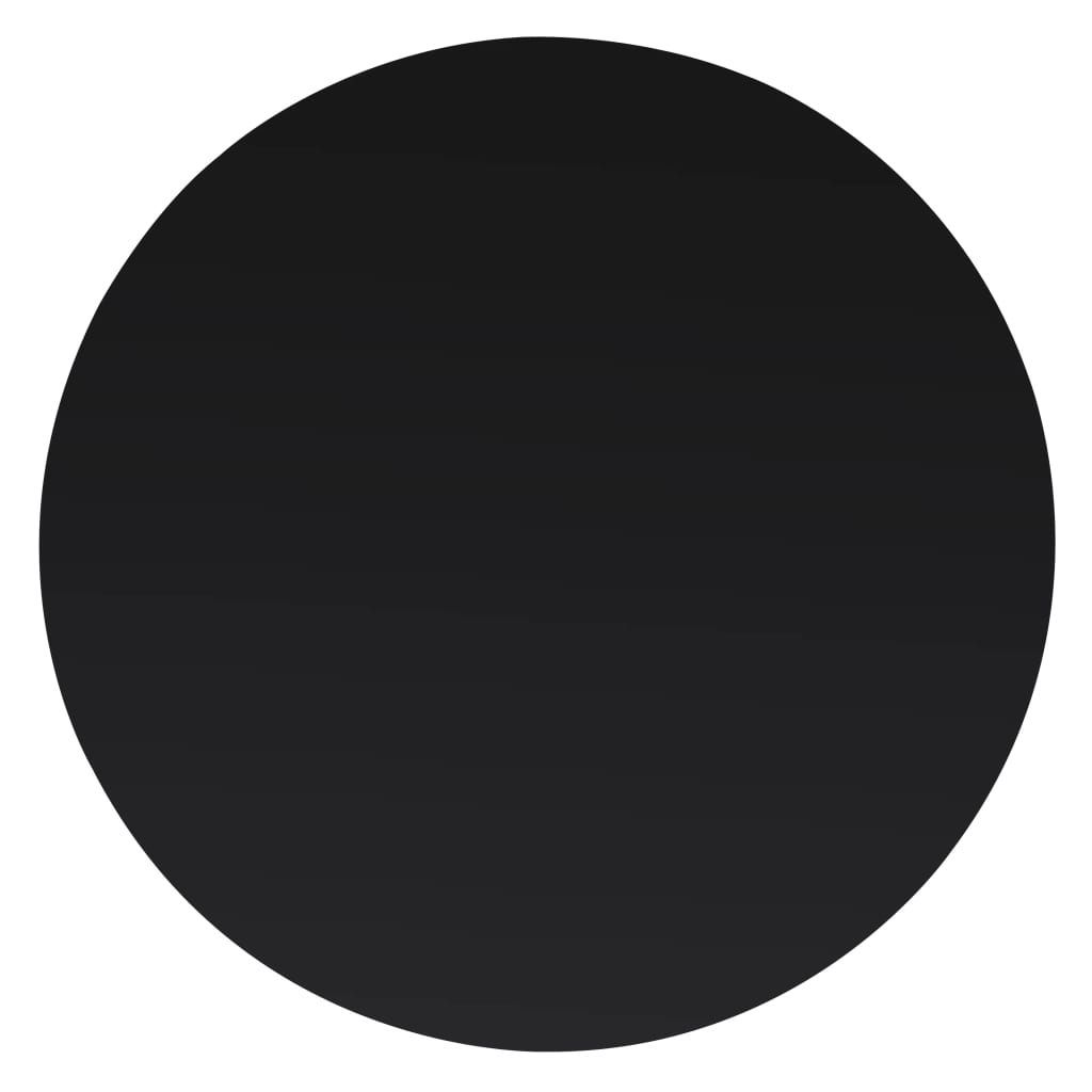 Bordsskiva Svart Ø90X1 Cm Härdat Glas Med Marmortextur