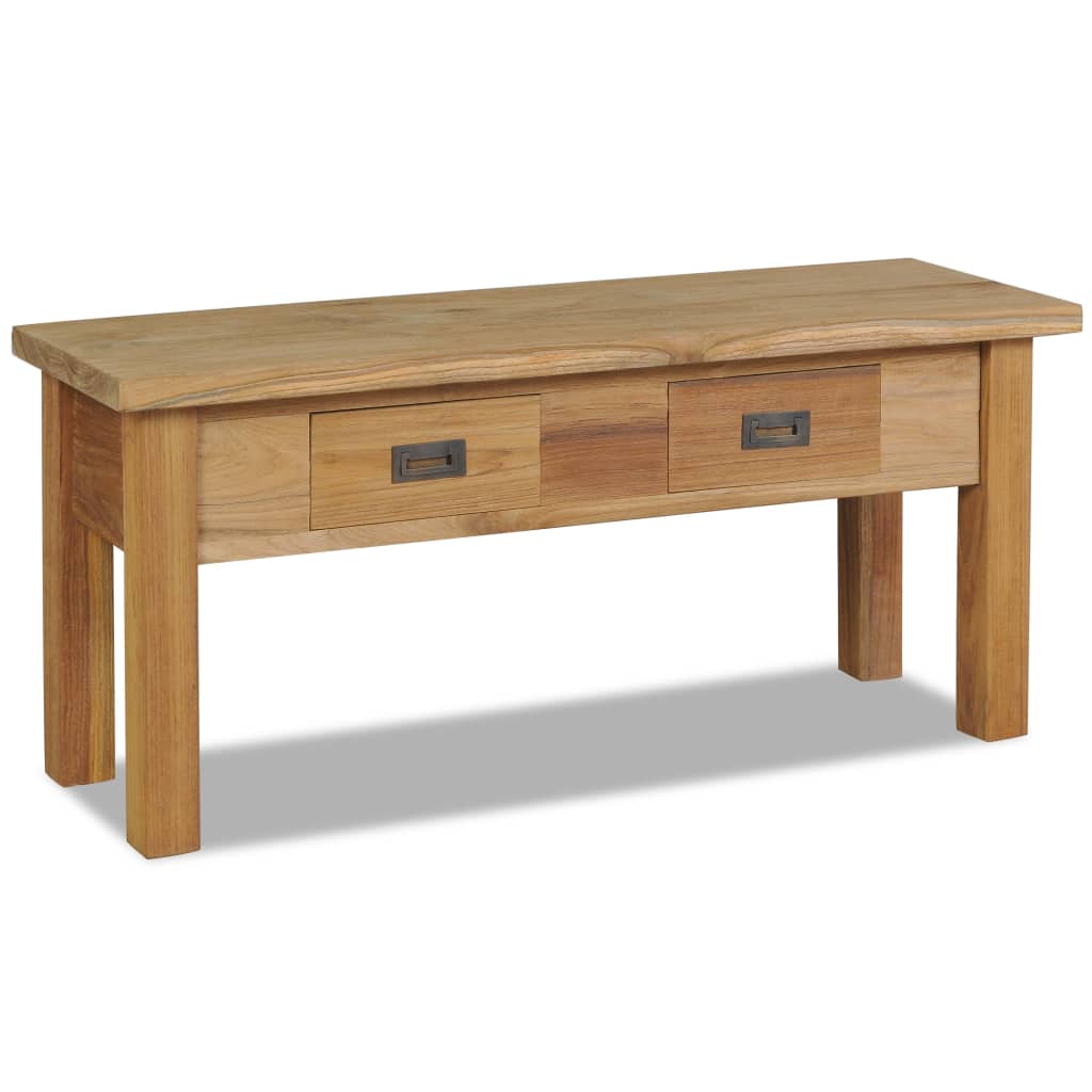 Hallbänk I Massiv Teak 90X30X40 Cm
