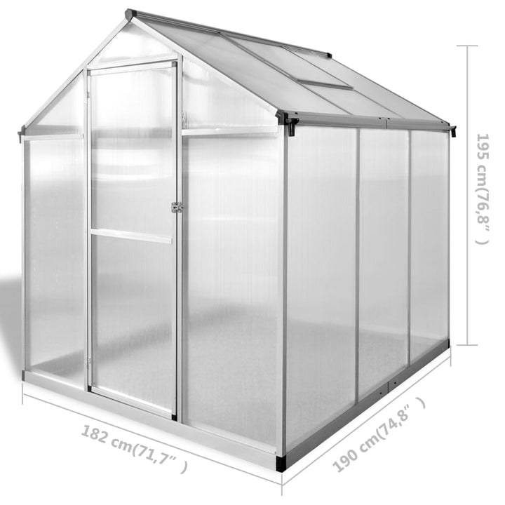 Växthus 3,46 M² Förstärkt Aluminium