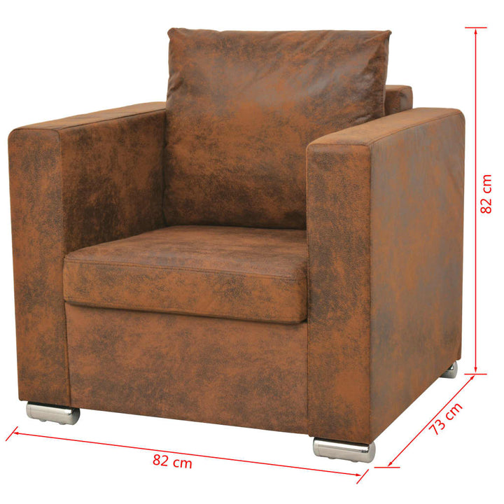 Fåtölj Brun 82X73X82 Cm Konstläder