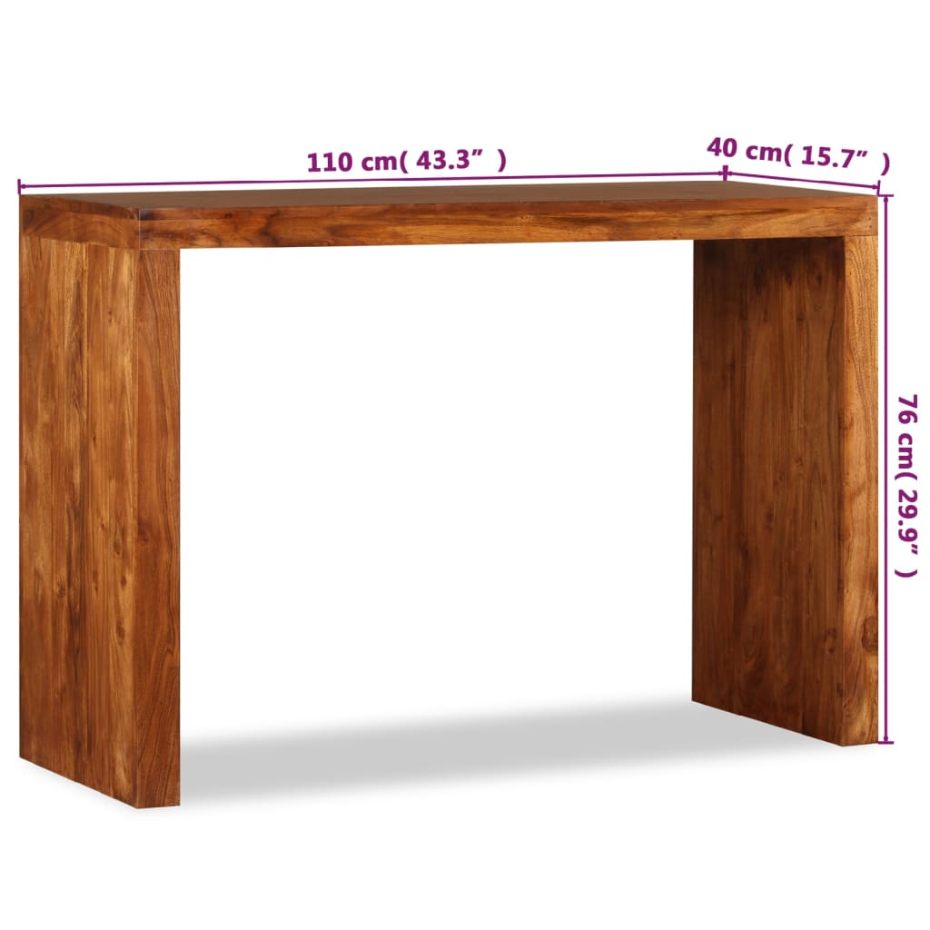 Konsolbord Massivt Trä Med Honungsfinish 110X40X76 Cm